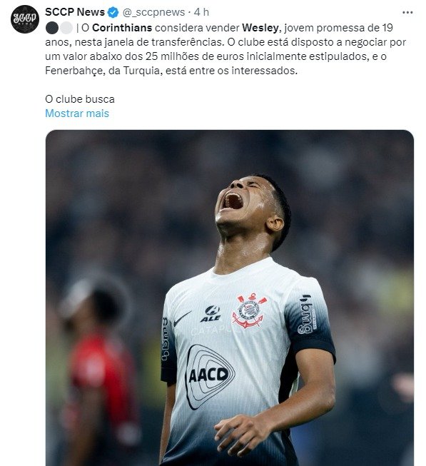 Corinthians decide vender wesley